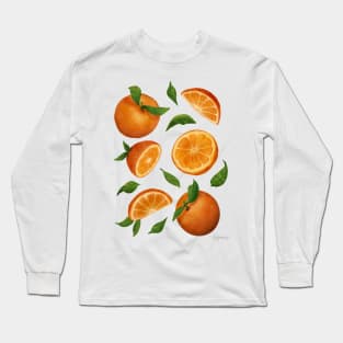 Oranges Citrus Fruit Halves and Slices Long Sleeve T-Shirt